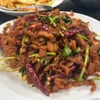 Best Double Fried Sliced Pork w. Cilantro (dry) 香辣酥肉丝 in Chicago, IL